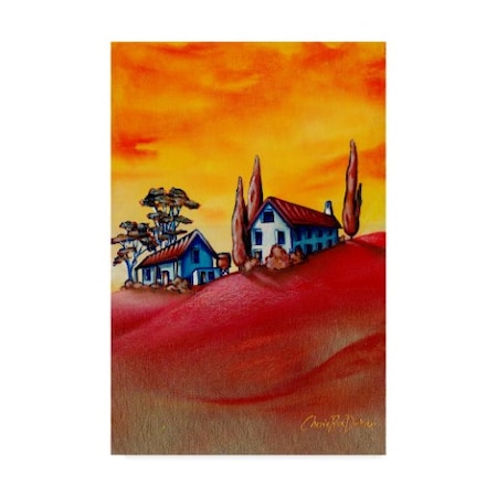 Cherie Roe Dirksen 'Autumn Landscape Orange' Canvas Art,22x32